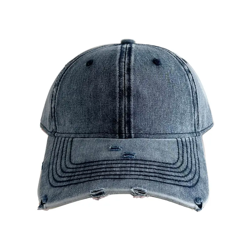 Customized Hole Wash Denim Baseball Cap for Men Women