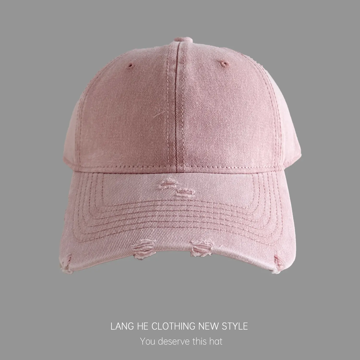 Customized Hole Wash Denim Baseball Cap for Men Women