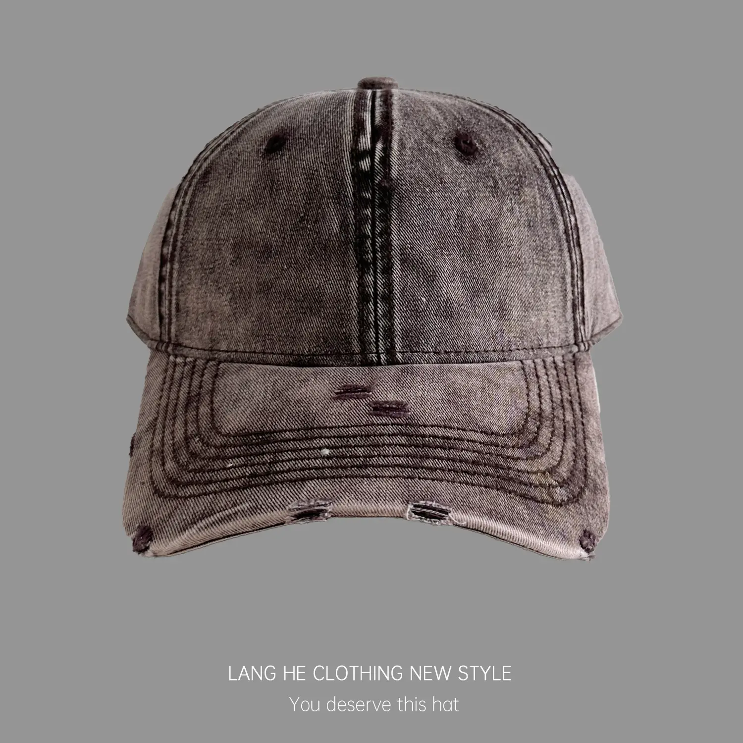 Customized Hole Wash Denim Baseball Cap for Men Women