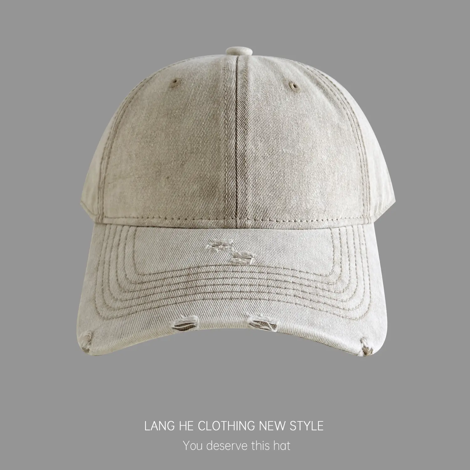 Customized Hole Wash Denim Baseball Cap for Men Women