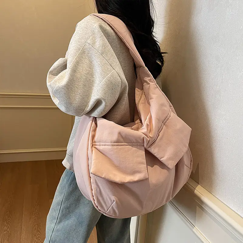 Beige Crossbody Tote Bag for Women Large Capacity
