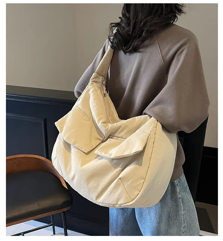 Beige Crossbody Tote Bag for Women Large Capacity — feature 1