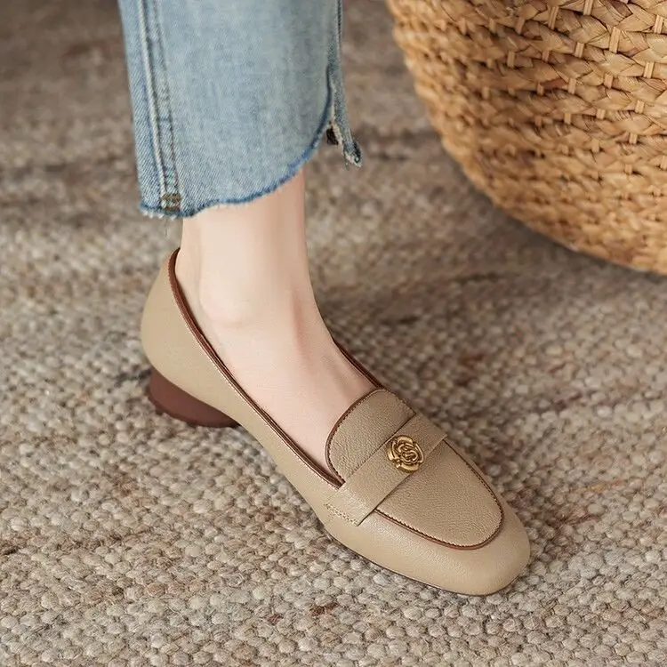 Vintage Slip-on French Women's Leather Shoes 2025 - Image 5