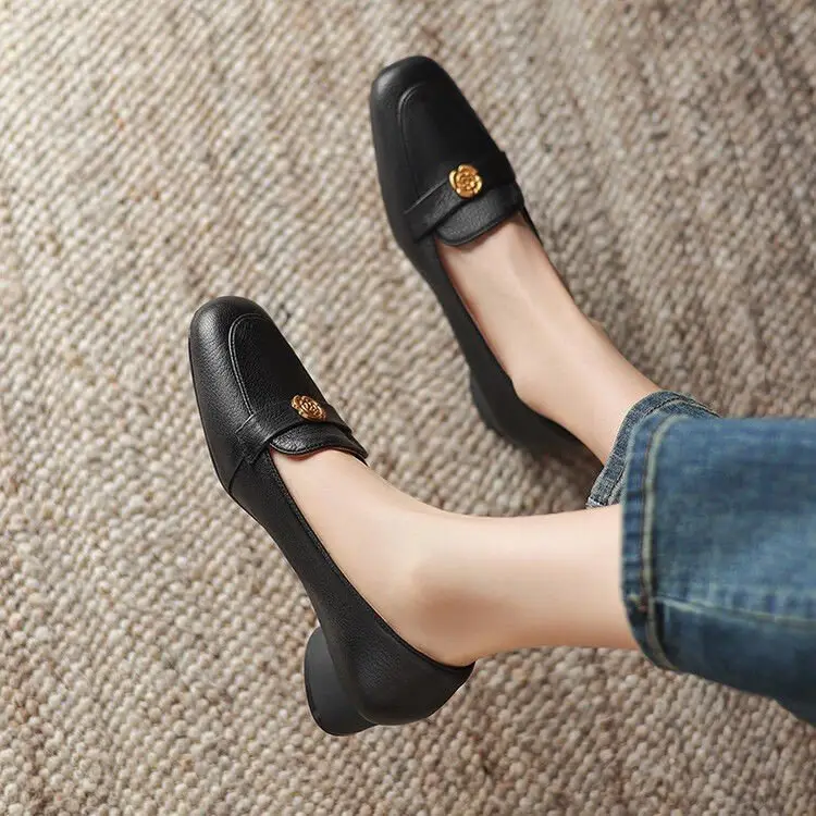 Vintage Slip-on French Women's Leather Shoes 2025 - Image 6
