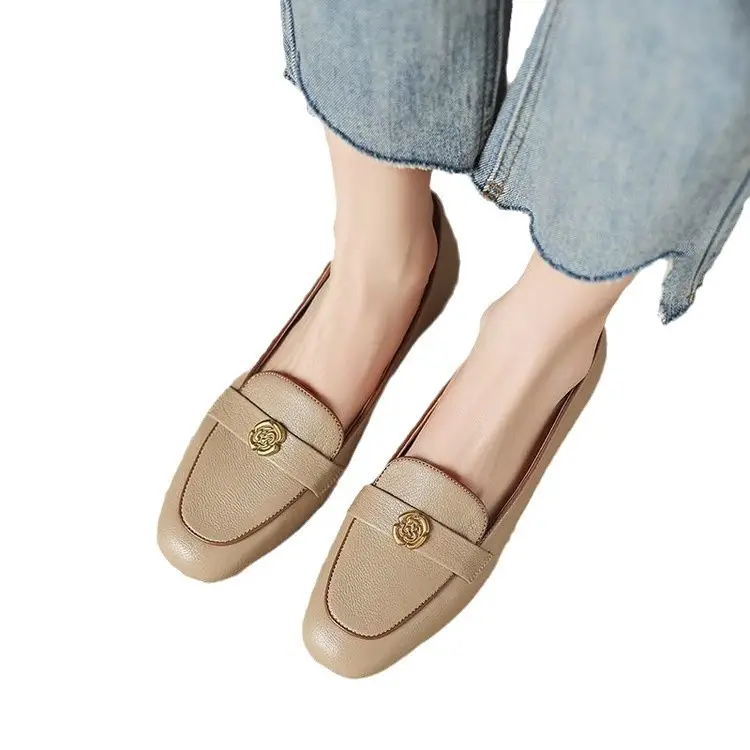 Vintage Slip-on French Women's Leather Shoes 2025 - Image 8