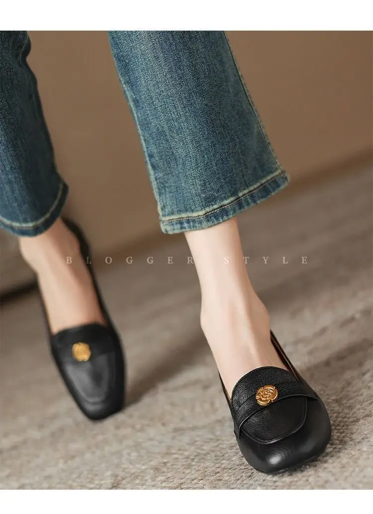Vintage Slip-on French Women's Leather Shoes 2025 — feature 13