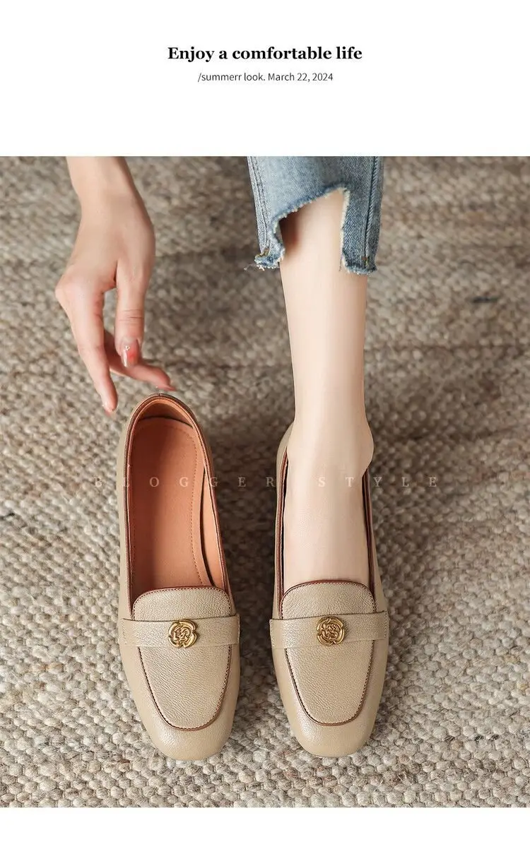 Vintage Slip-on French Women's Leather Shoes 2025 — feature 15