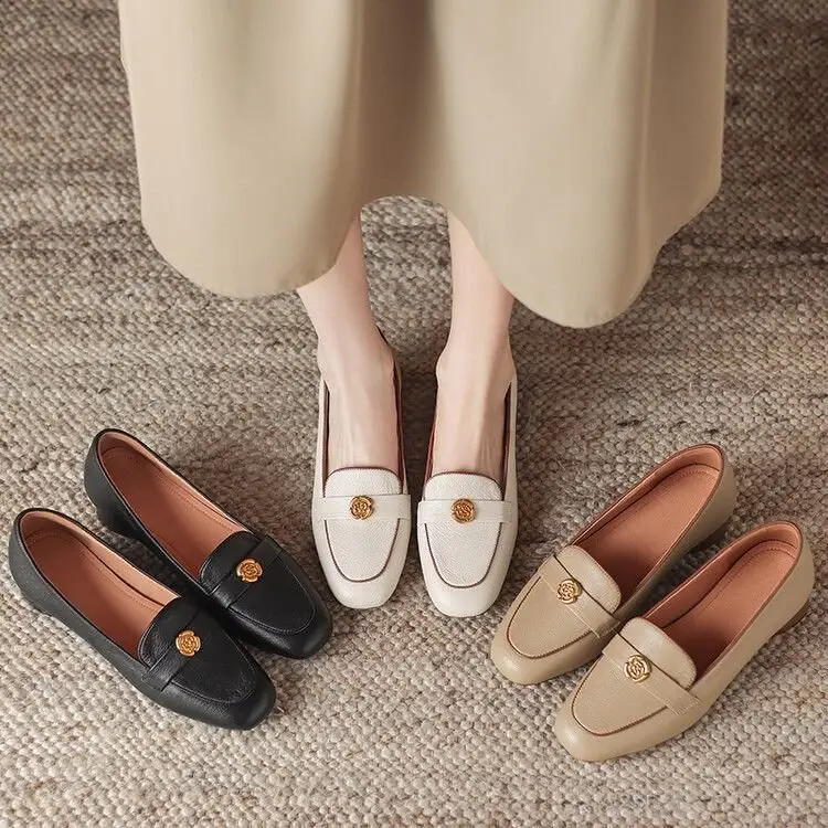 Vintage Slip-on French Women's Leather Shoes 2025 — feature 5