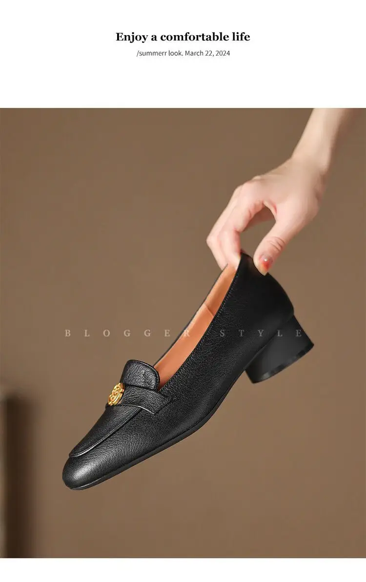 Vintage Slip-on French Women's Leather Shoes 2025 — feature 8