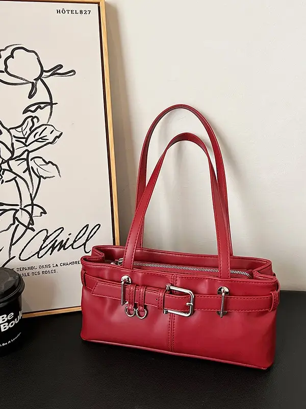 Red Korean Style Shoulder Bag for Women - Image 5
