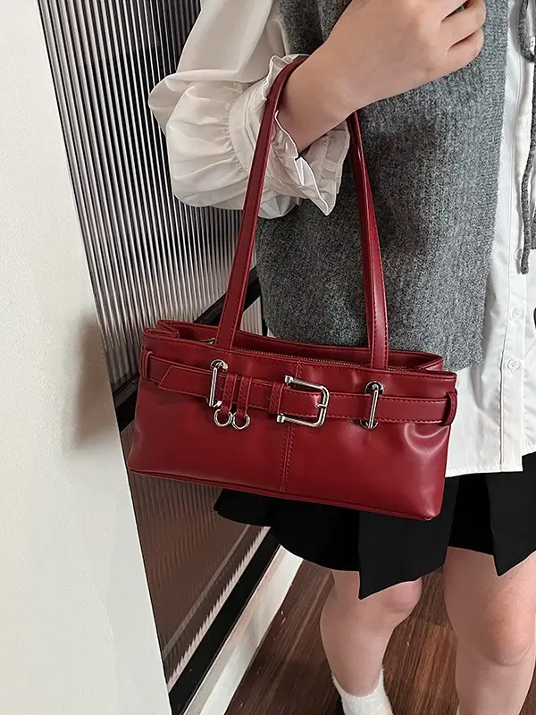 Red Korean Style Shoulder Bag for Women - Image 6