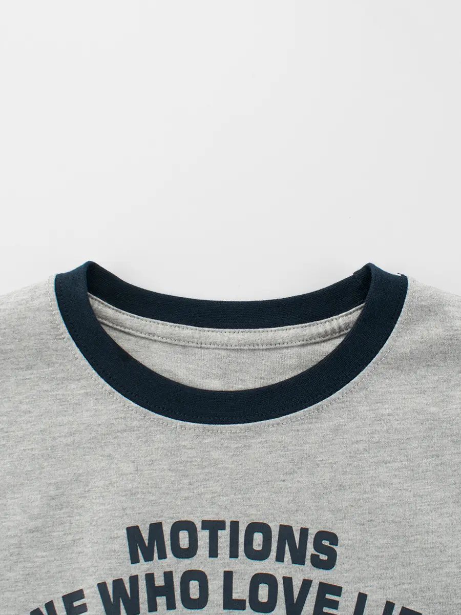 Gray Cotton T-Shirt for Boys Summer Wear - Image 3