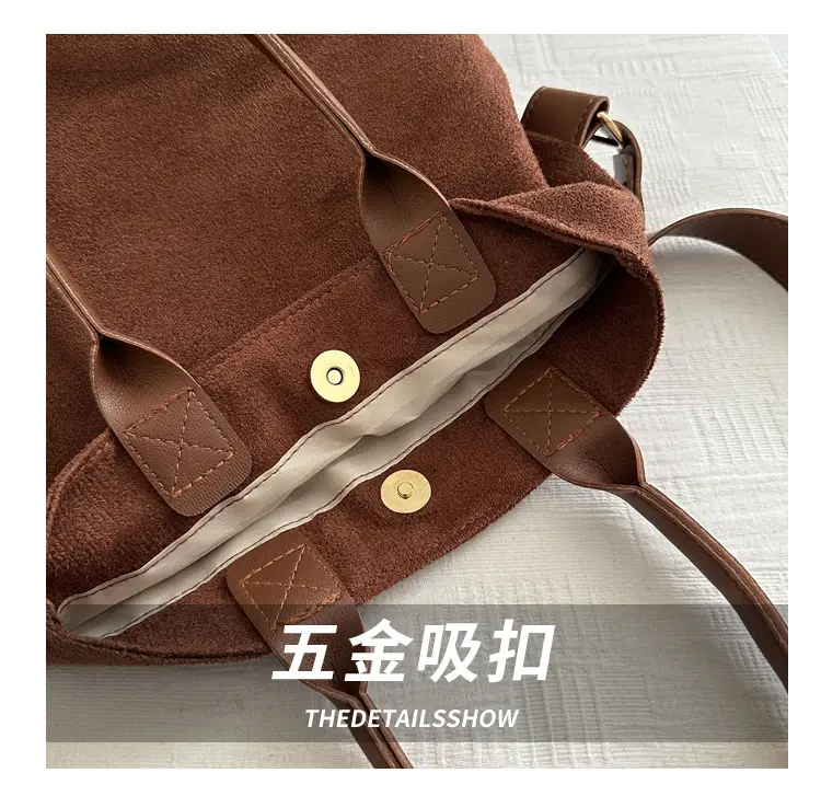 Women's Large Capacity Tan Shoulder Tote Bag 2024 — feature 5