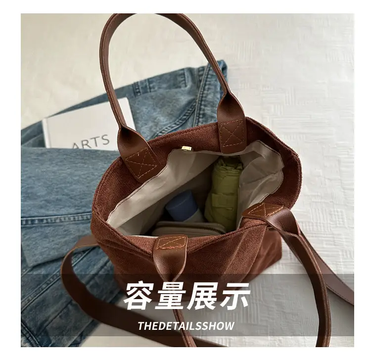 Women's Large Capacity Tan Shoulder Tote Bag 2024 — feature 6