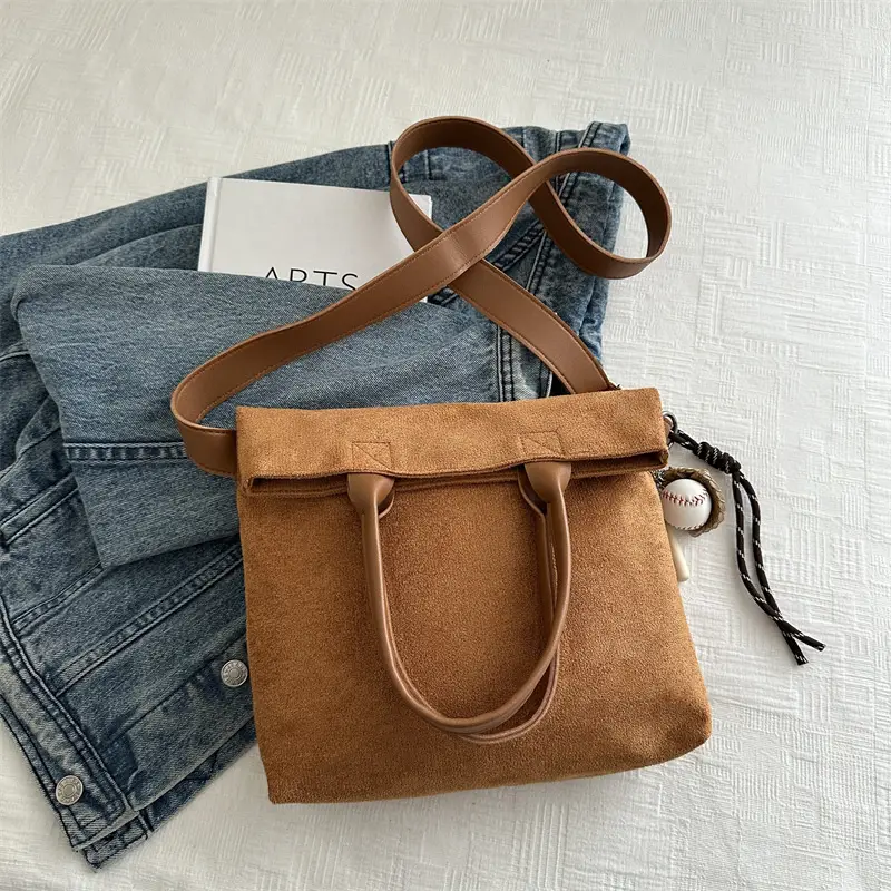 Women's Large Capacity Tan Shoulder Tote Bag 2024 - Image 2