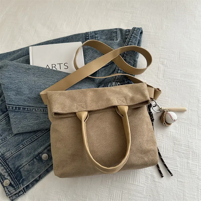 Women's Large Capacity Tan Shoulder Tote Bag 2024 - Image 3