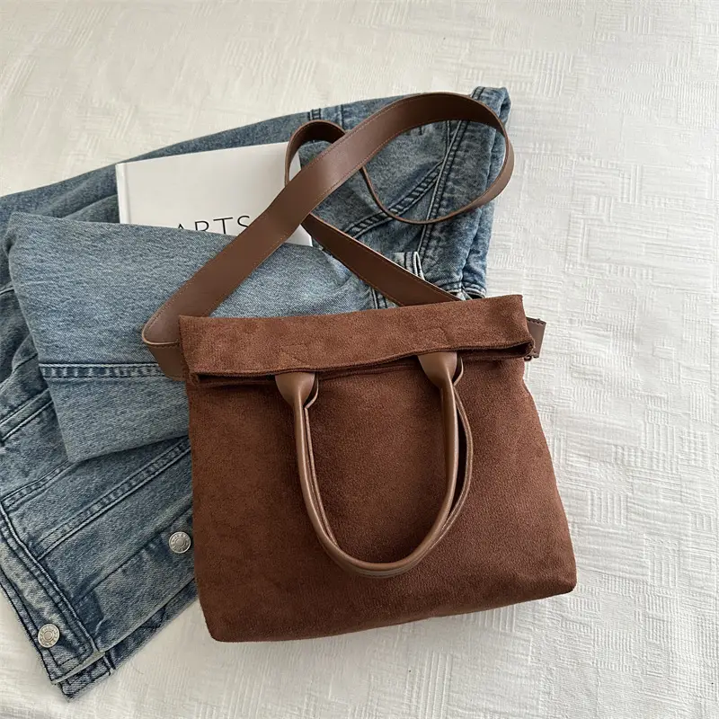 Women's Large Capacity Tan Shoulder Tote Bag 2024 - Image 5