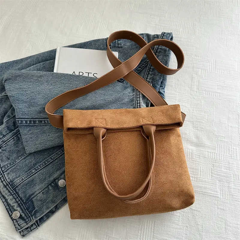 Women's Large Capacity Tan Shoulder Tote Bag 2024 - Image 6