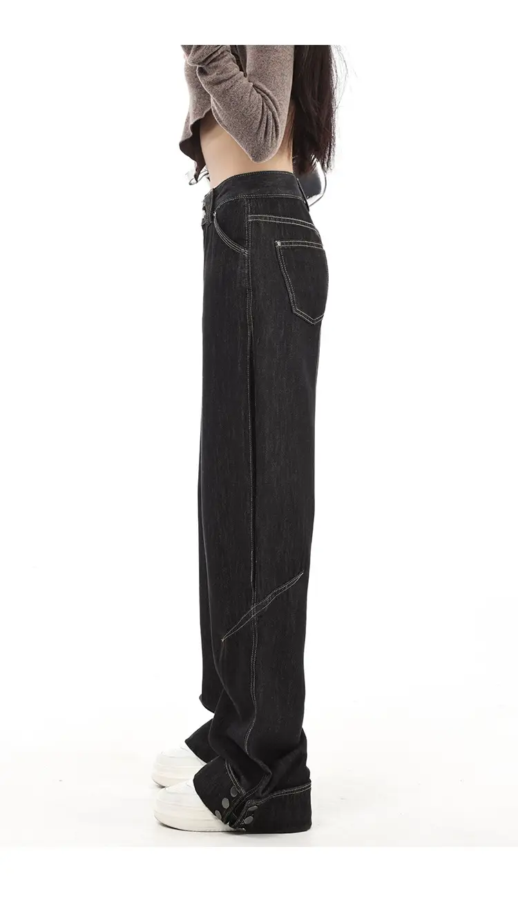 Dark Blue Cuffed Wide Leg Jeans for Tall Women — feature 13