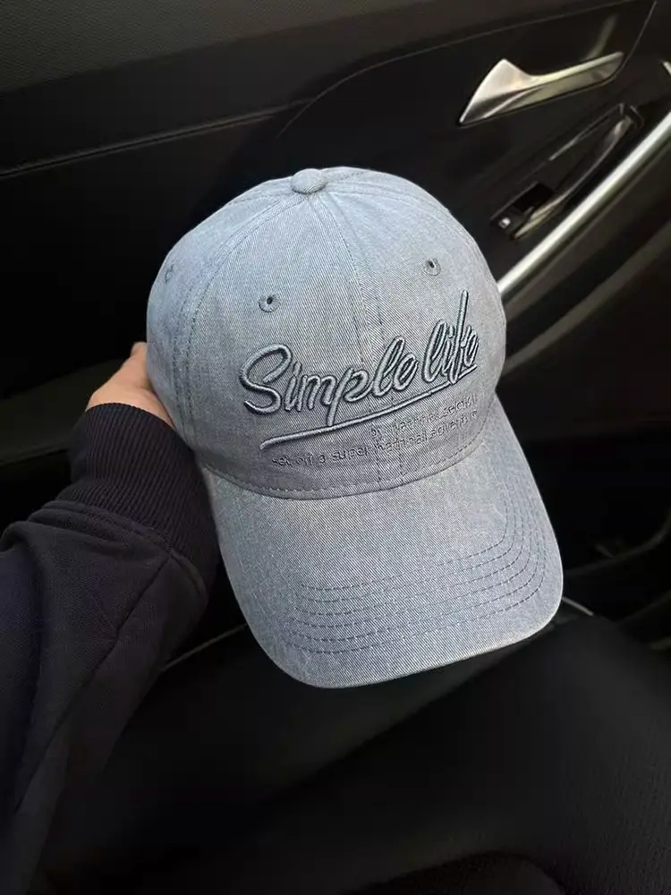 2025 Korean Style Grey Baseball Cap with Embroidered Logo — feature 11