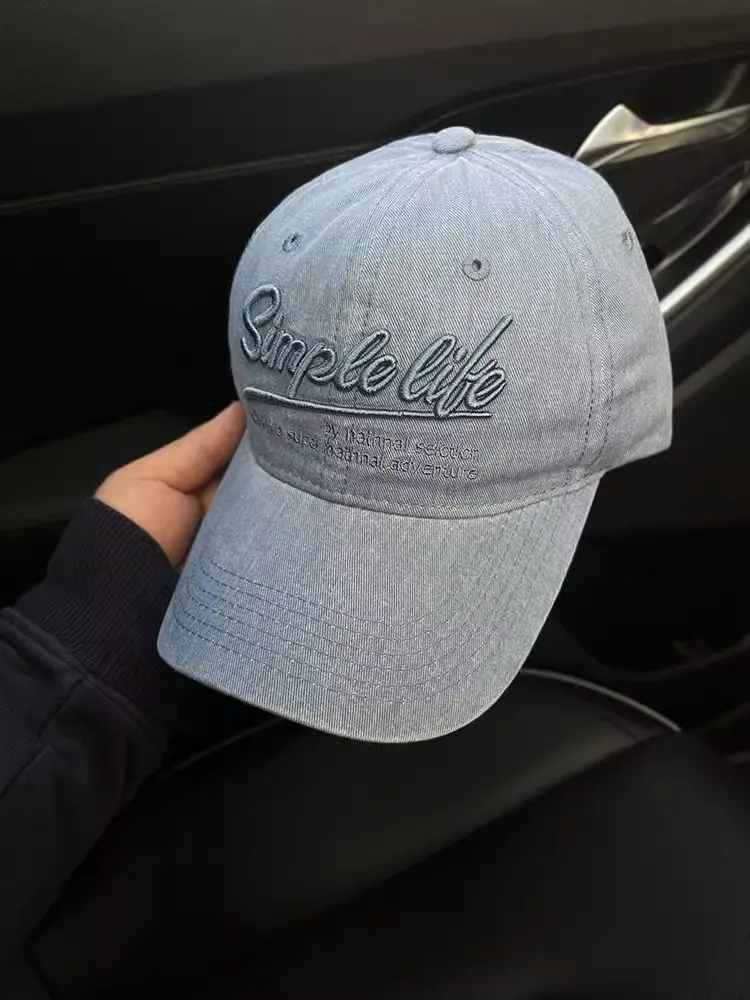 2025 Korean Style Grey Baseball Cap with Embroidered Logo — feature 13