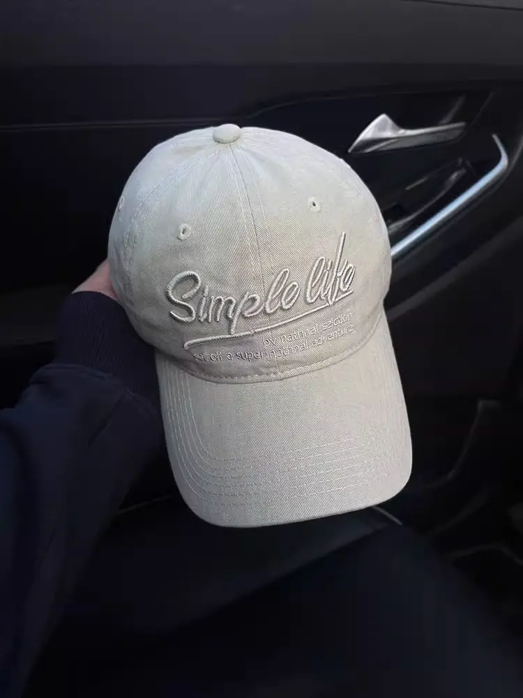 2025 Korean Style Grey Baseball Cap with Embroidered Logo — feature 19