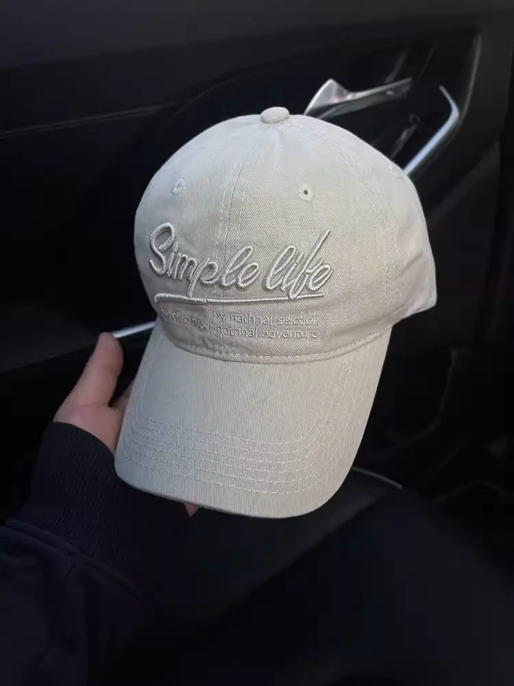2025 Korean Style Grey Baseball Cap with Embroidered Logo — feature 21
