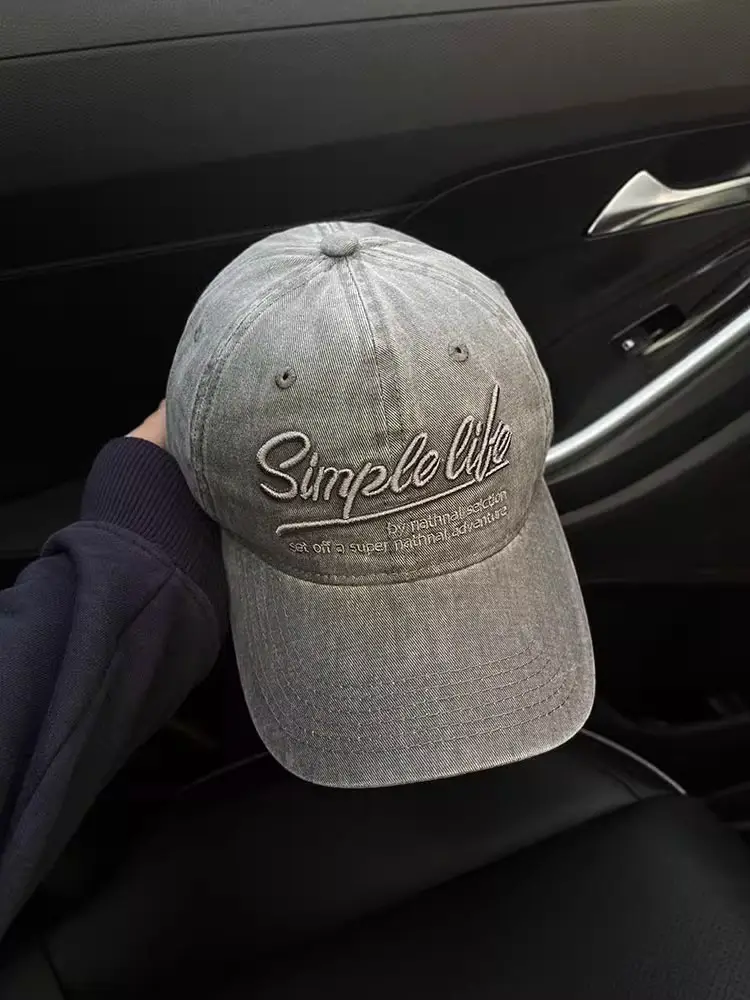 2025 Korean Style Grey Baseball Cap with Embroidered Logo — feature 25