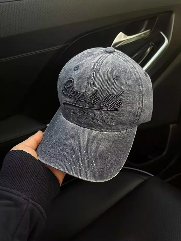 2025 Korean Style Grey Baseball Cap with Embroidered Logo — feature 29