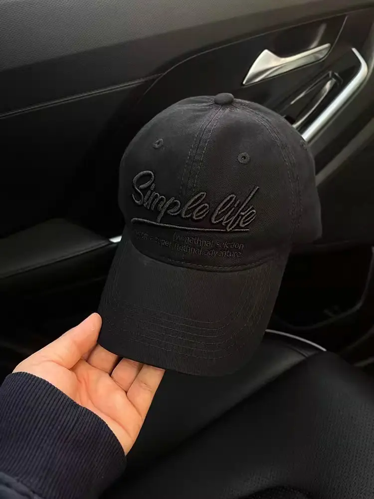 2025 Korean Style Grey Baseball Cap with Embroidered Logo — feature 31