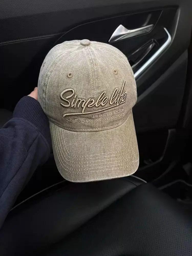 2025 Korean Style Grey Baseball Cap with Embroidered Logo — feature 5