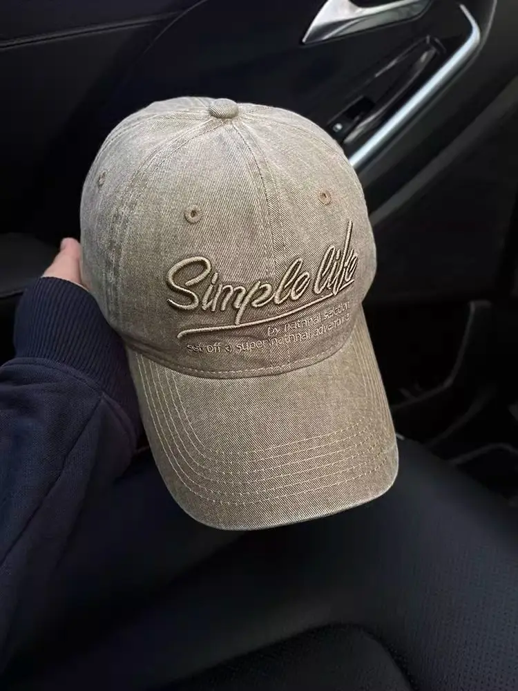 2025 Korean Style Grey Baseball Cap with Embroidered Logo — feature 7