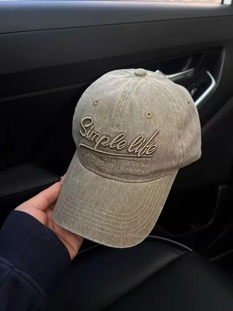 2025 Korean Style Grey Baseball Cap with Embroidered Logo — feature 9