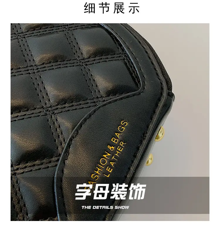2026 Spring Crossbody Bag Black White Textured Round Handheld — feature 11