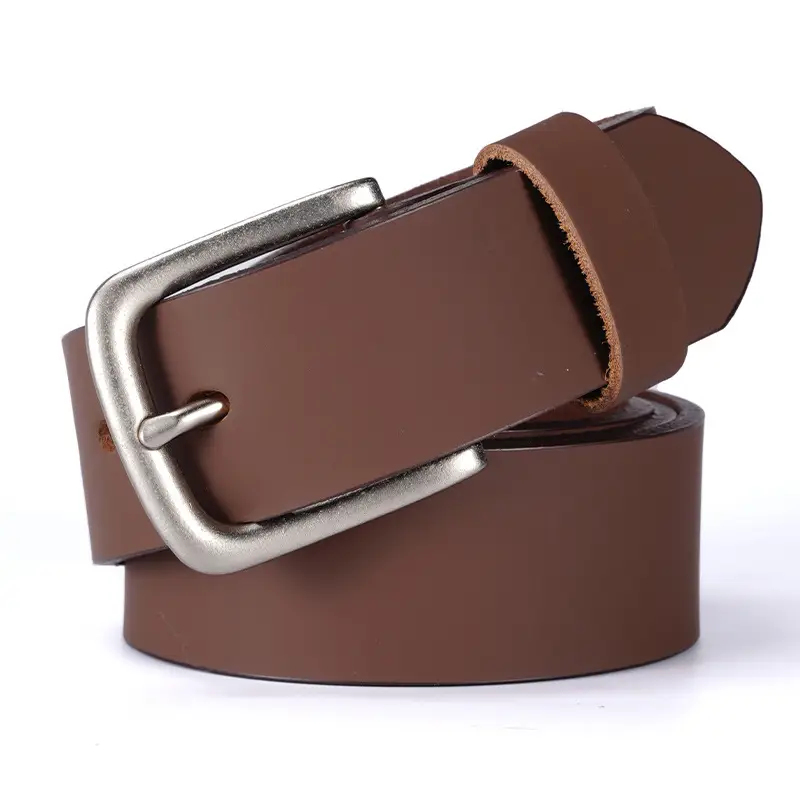Men's Black Cowhide Belt with Silver Buckle - Image 4
