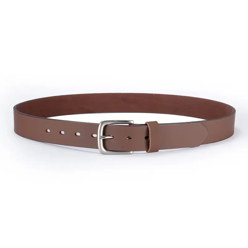 Men's Black Cowhide Belt with Silver Buckle - Image 5