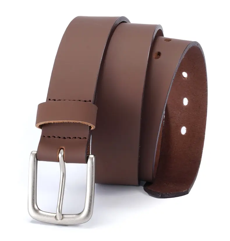 Men's Black Cowhide Belt with Silver Buckle — feature 13