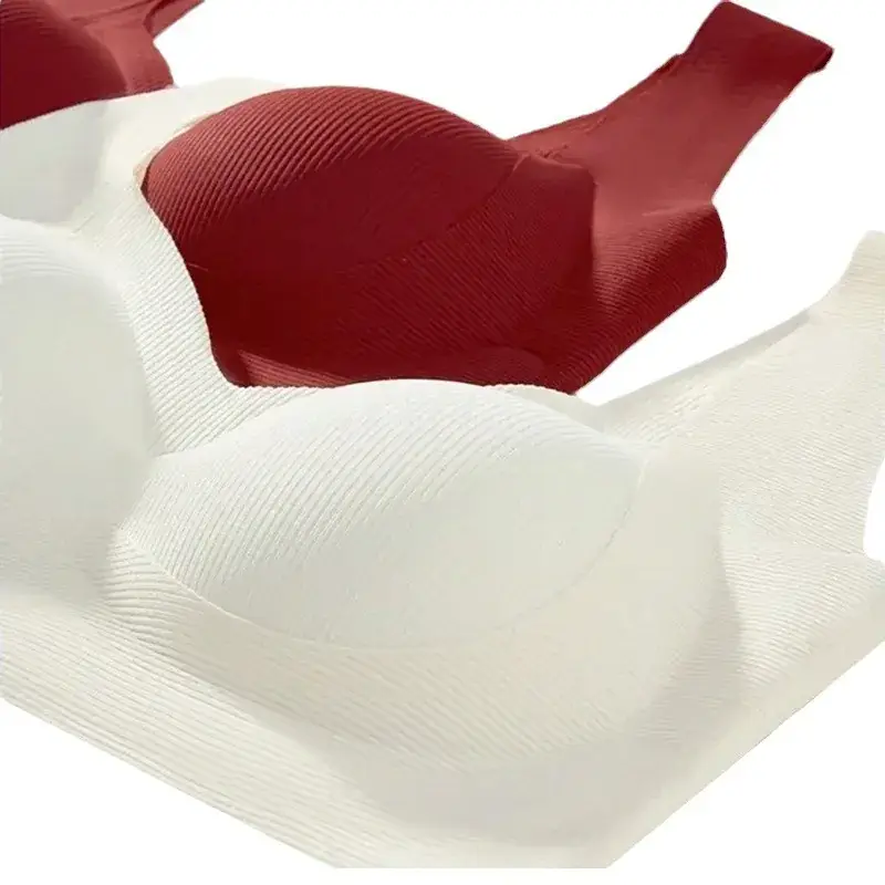 Women's Fixed Cup Push-Up Underwear Red - Image 10