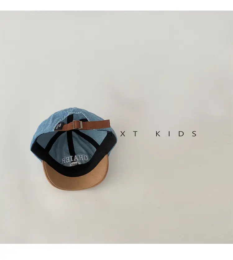 Baby Denim Cap with Letter Embroidery Blue Green Orange — feature 10