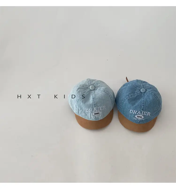 Baby Denim Cap with Letter Embroidery Blue Green Orange — feature 6
