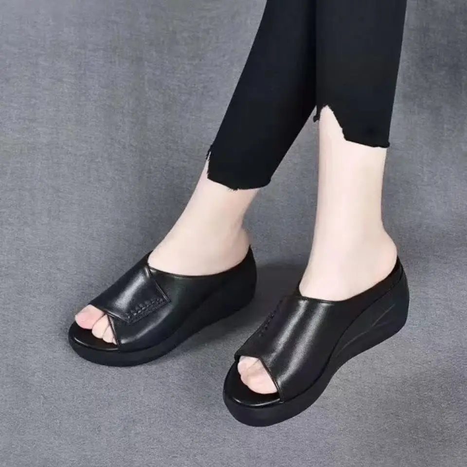 Women Thick Heel Sandals Black 2025 - Image 5