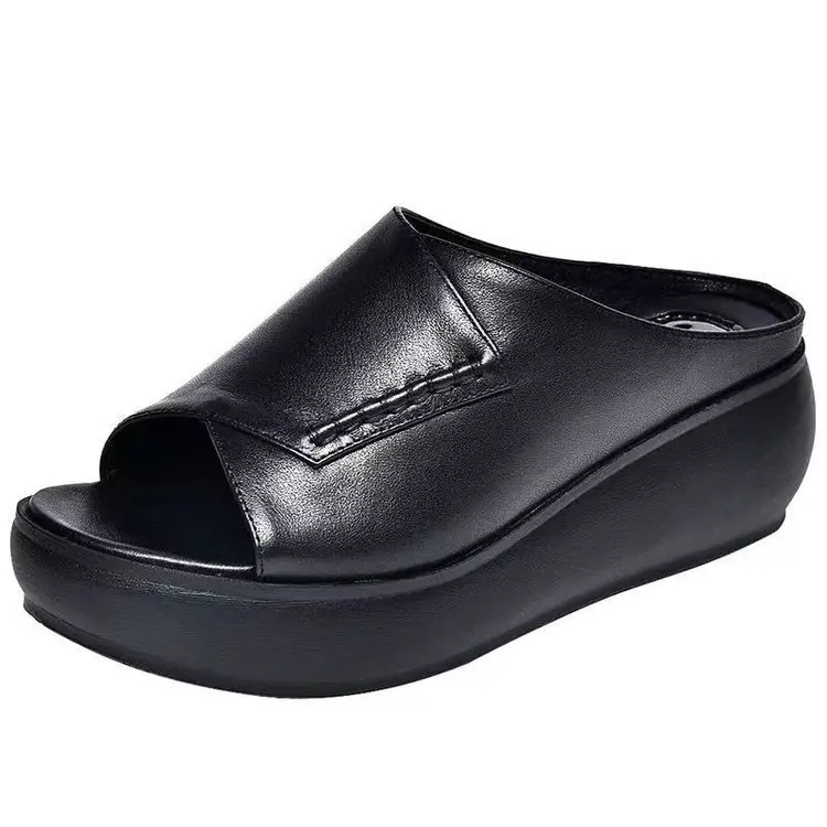 Women Thick Heel Sandals Black 2025 - Image 8