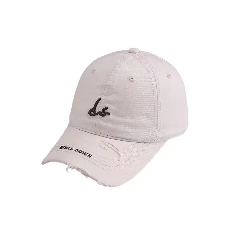 White Embroidered Letter Baseball Cap for Women - Image 11