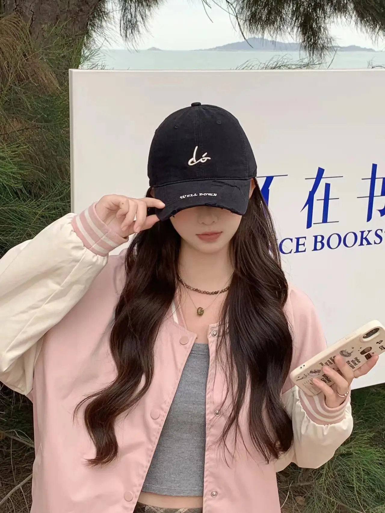 White Embroidered Letter Baseball Cap for Women — feature 17