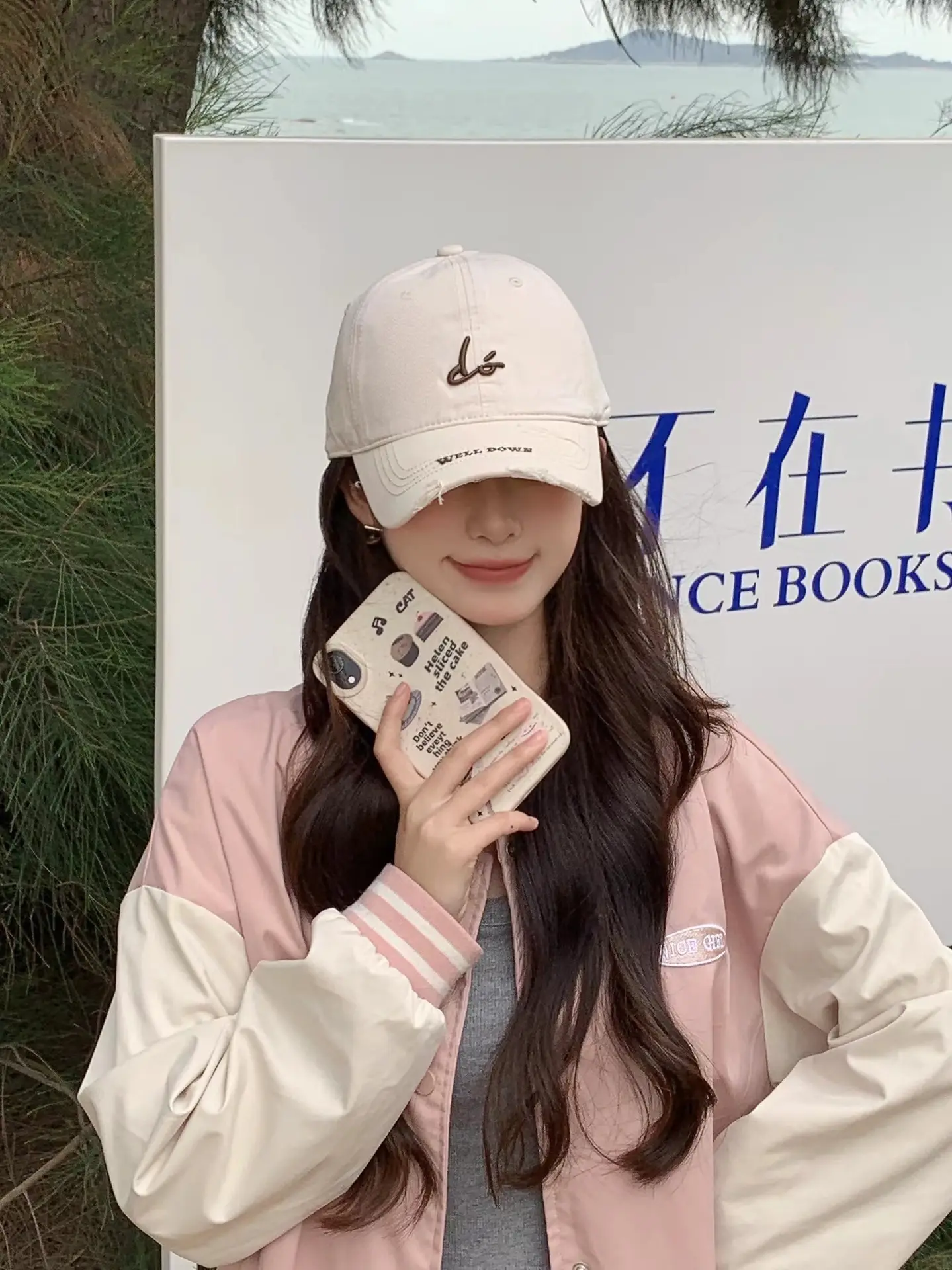 White Embroidered Letter Baseball Cap for Women — feature 5