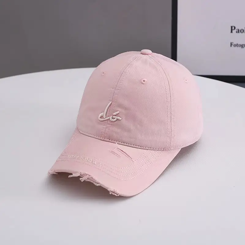 White Embroidered Letter Baseball Cap for Women - Image 2