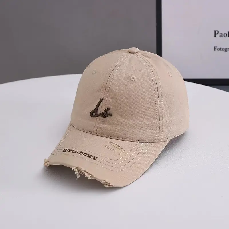 White Embroidered Letter Baseball Cap for Women - Image 5