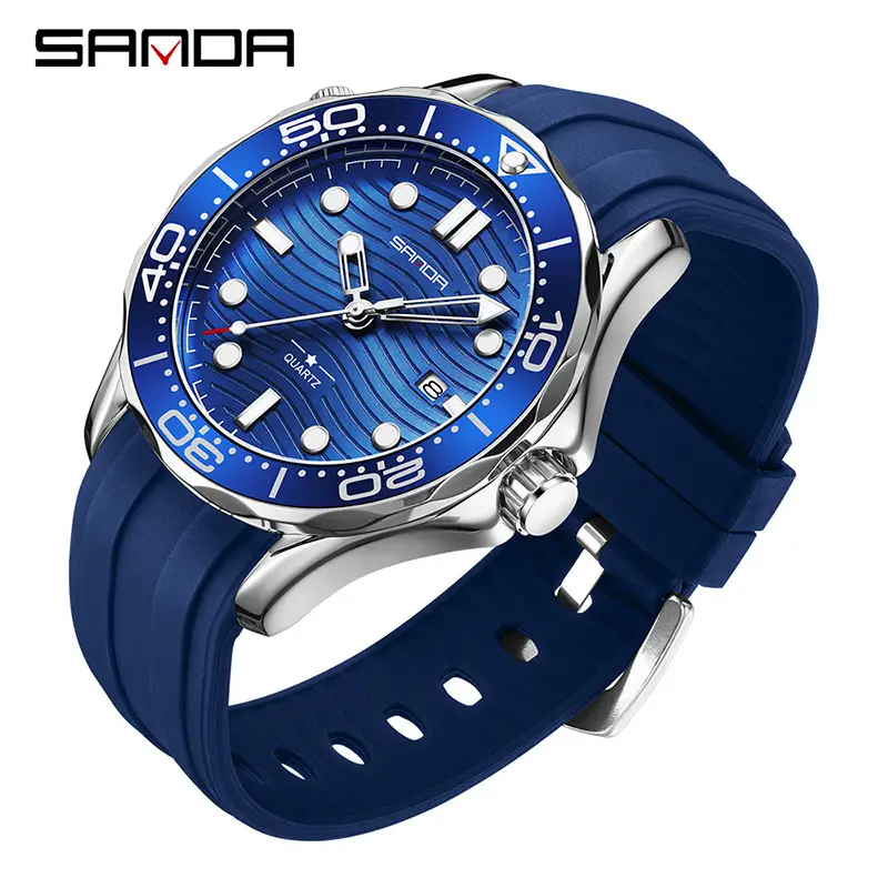 Sanda Men's Waterproof Luminous Quartz Watch Black Strap - Image 8