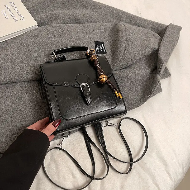 Black Leather Shoulder Crossbody Bag for Women 2025 - Image 6