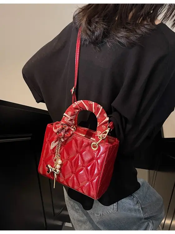 Pink Quilted Crossbody Handbag for Women 2026 - Image 6
